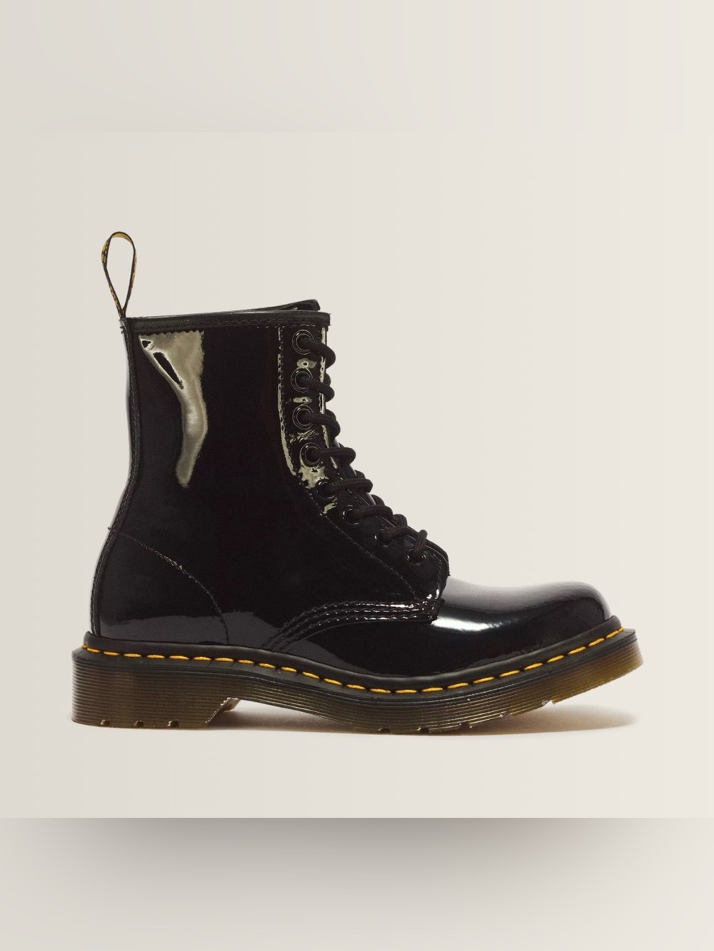 Dr. Martens 1460 Black Patent Leather Lace Up Boot Size 8 EU 39